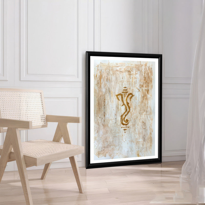 LuxuryStroke's Creative Ganesha Painting, Acrylic Ganesha Paintingand Ganeshji Line Art - Contemporary Textured Ganesha Painting