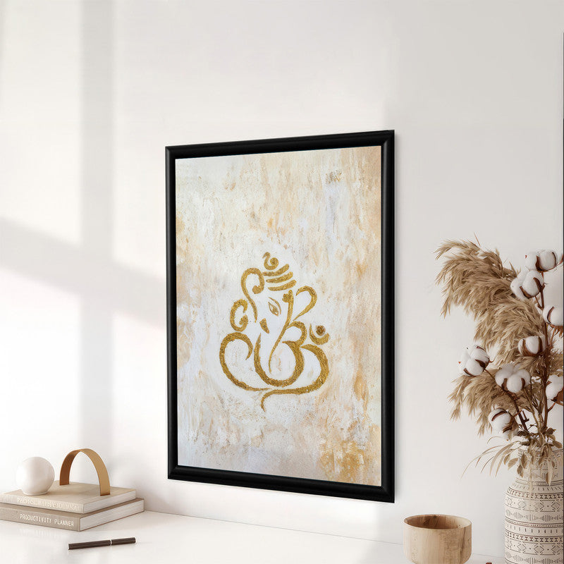 LuxuryStroke's Abstract Ganesha Doodle Art, Ganesh Line Artand Ganeshji Line Art - Contemporary Textured Ganesha Painting