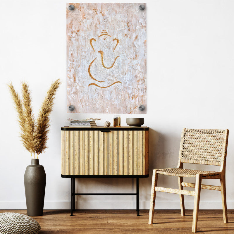 LuxuryStroke's Abstract Ganesha Doodle Art, Ganesh Line Artand Ganeshji Line Art - Contemporary Textured Ganesha Painting