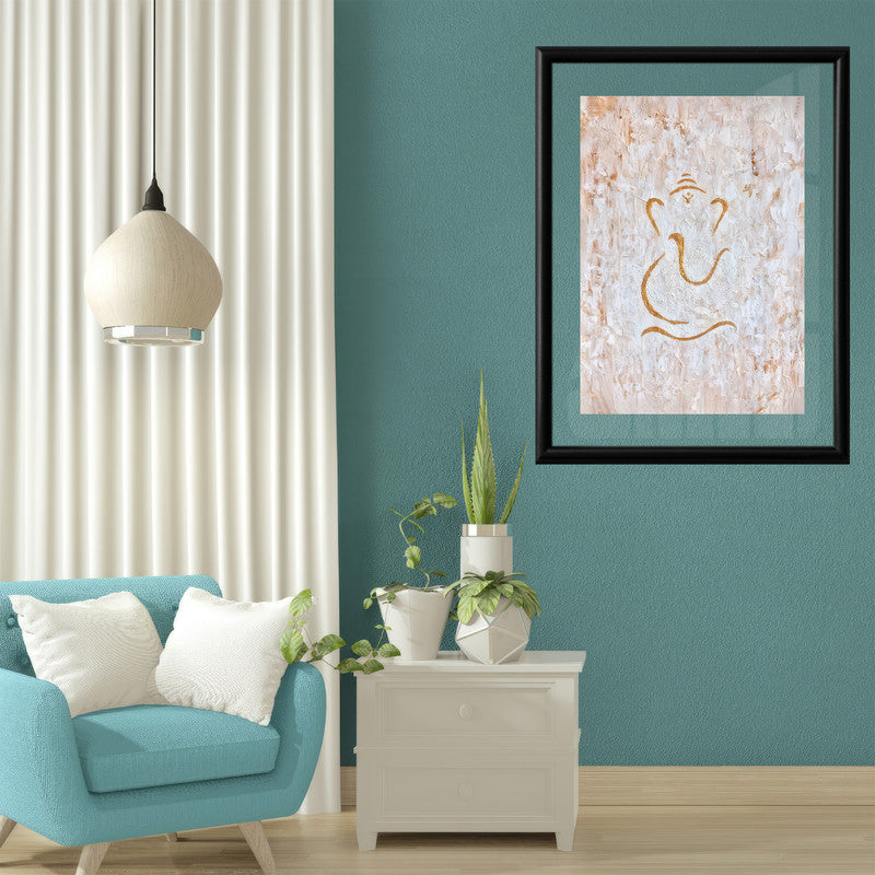 LuxuryStroke's Abstract Ganesha Doodle Art, Ganesh Line Artand Ganeshji Line Art - Contemporary Textured Ganesha Painting