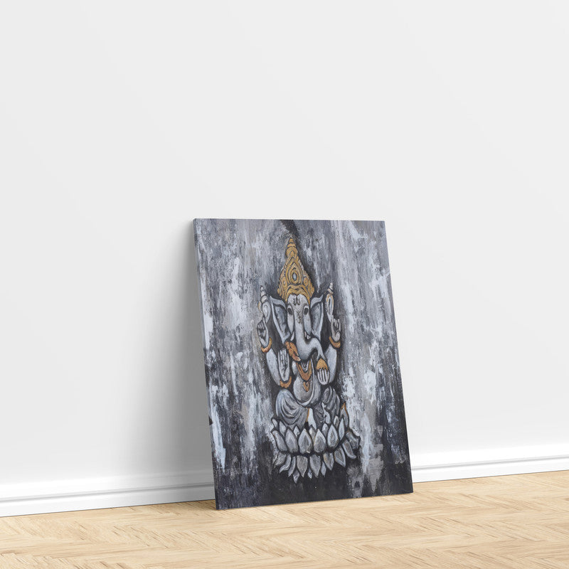 LuxuryStroke's Ganpati Acrylic Painting, Ganesh Line Artand Ganpati Acrylic Painting - Contemporary Ganesha Abstract Painting