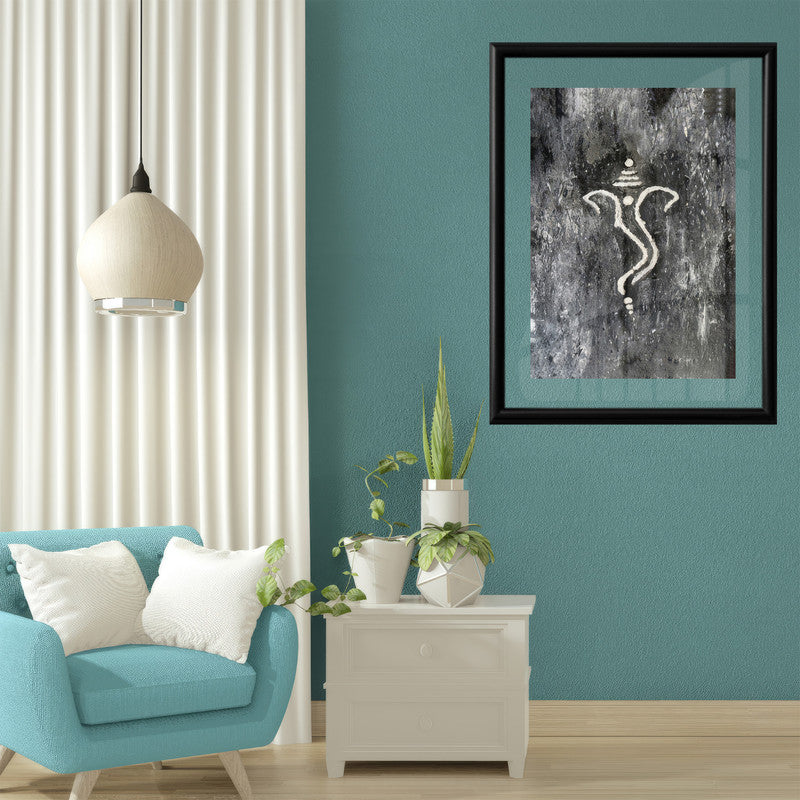 LuxuryStroke's Ganpati Acrylic Painting, Ganesh Line Artand Ganpati Acrylic Painting - Contemporary Ganesha Abstract Painting