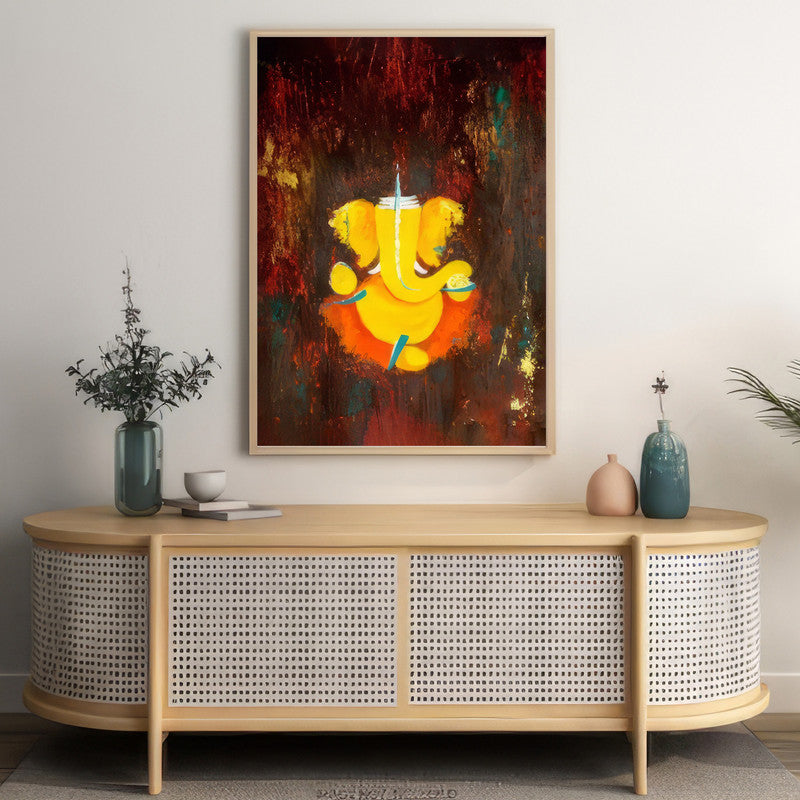 LuxuryStroke's Abstract Ganesha Doodle Art, Ganesh Line Artand Ganeshji Line Art - Contemporary Modern Art Ganesha Painting