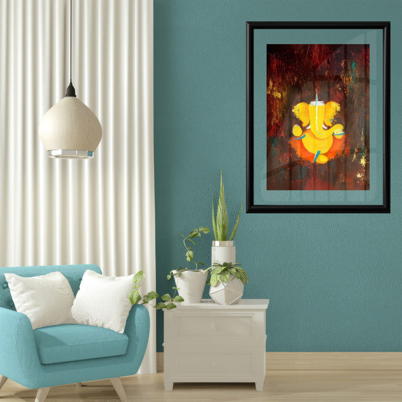 LuxuryStroke's Abstract Ganesha Doodle Art, Ganesh Line Artand Ganeshji Line Art - Contemporary Modern Art Ganesha Painting