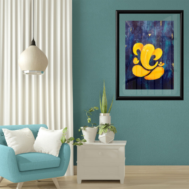 LuxuryStroke's Abstract Ganesha Doodle Art, Ganesh Line Artand Ganeshji Line Art - Contemporary Textured Ganesha Painting