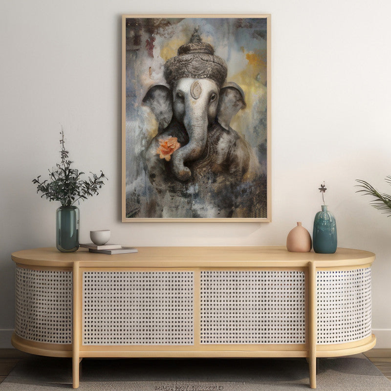 LuxuryStroke's Creative Ganesha Painting, Modern Art Of Ganpatiand Acrylic Ganesha Painting - Contemporary Lord Ganesha Painting