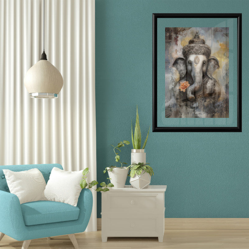 LuxuryStroke's Creative Ganesha Painting, Modern Art Of Ganpatiand Acrylic Ganesha Painting - Contemporary Lord Ganesha Painting