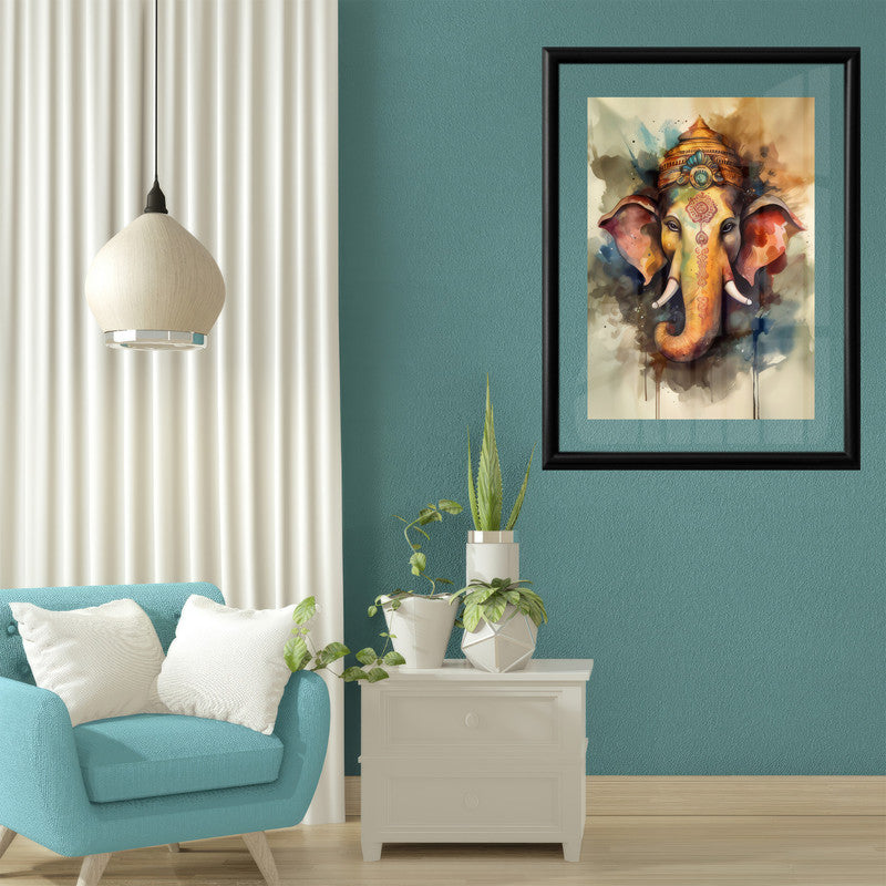 LuxuryStroke's Creative Ganesha Painting, Acrylic Ganesha Paintingand Ganpati Artwork - Contemporary Lord Ganesha Painting