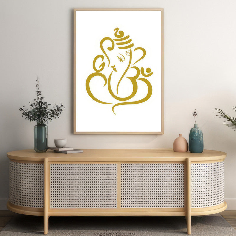 LuxuryStroke's Abstract Ganesha Doodle Art, Ganesh Line Artand Ganeshji Line Art - Contemporary Elegant Lord Ganesha Painting