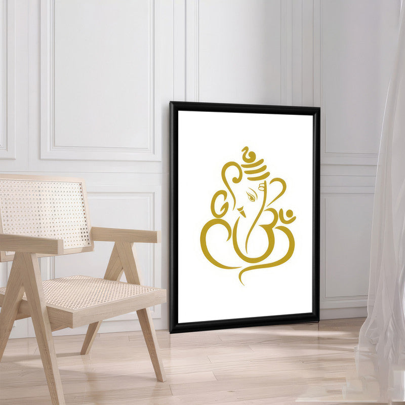 LuxuryStroke's Abstract Ganesha Doodle Art, Ganesh Line Artand Ganeshji Line Art - Contemporary Elegant Lord Ganesha Painting