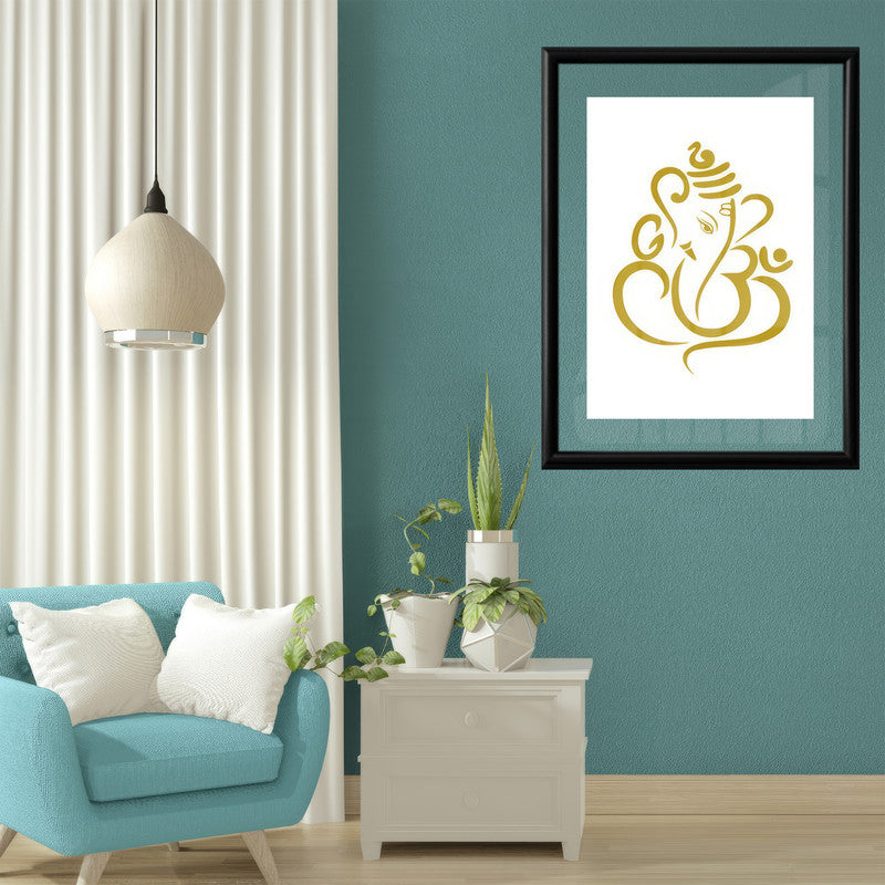 LuxuryStroke's Abstract Ganesha Doodle Art, Ganesh Line Artand Ganeshji Line Art - Contemporary Elegant Lord Ganesha Painting