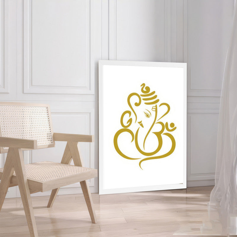 LuxuryStroke's Abstract Ganesha Doodle Art, Ganesh Line Artand Ganeshji Line Art - Contemporary Elegant Lord Ganesha Painting