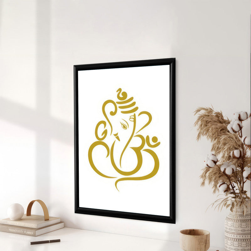 LuxuryStroke's Abstract Ganesha Doodle Art, Ganesh Line Artand Ganeshji Line Art - Contemporary Elegant Lord Ganesha Painting