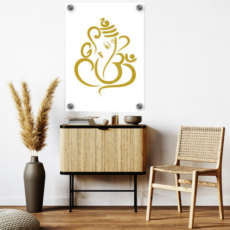 LuxuryStroke's Abstract Ganesha Doodle Art, Ganesh Line Artand Ganeshji Line Art - Contemporary Elegant Lord Ganesha Painting