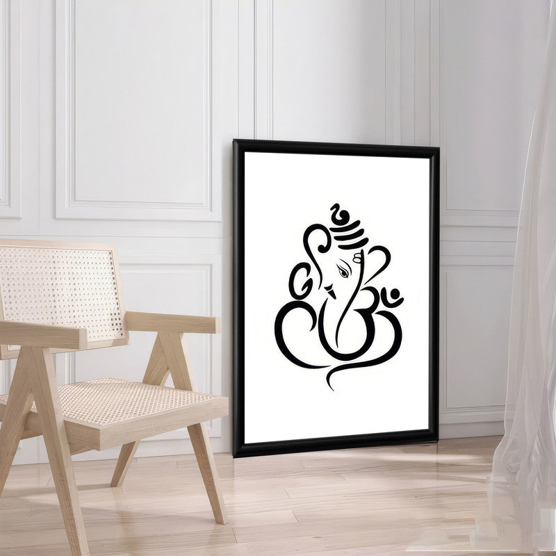 LuxuryStroke's Abstract Ganesha Doodle Art, Ganesh Line Artand Ganeshji Line Art - Contemporary Elegant Lord Ganesha Painting