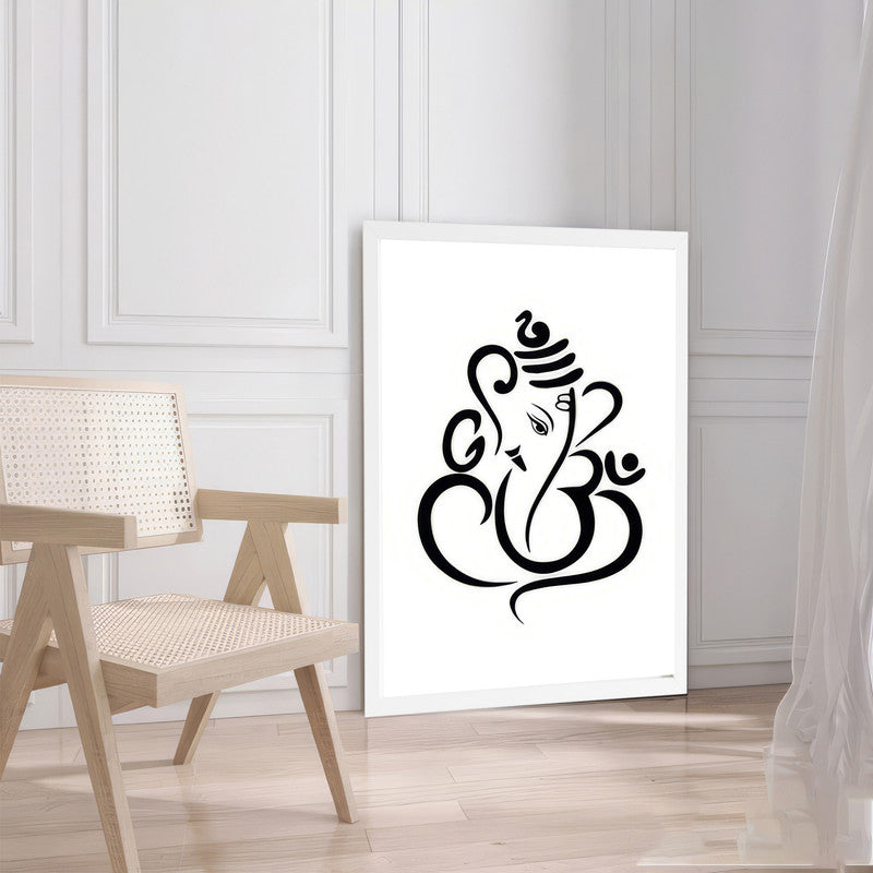 LuxuryStroke's Abstract Ganesha Doodle Art, Ganesh Line Artand Ganeshji Line Art - Contemporary Elegant Lord Ganesha Painting