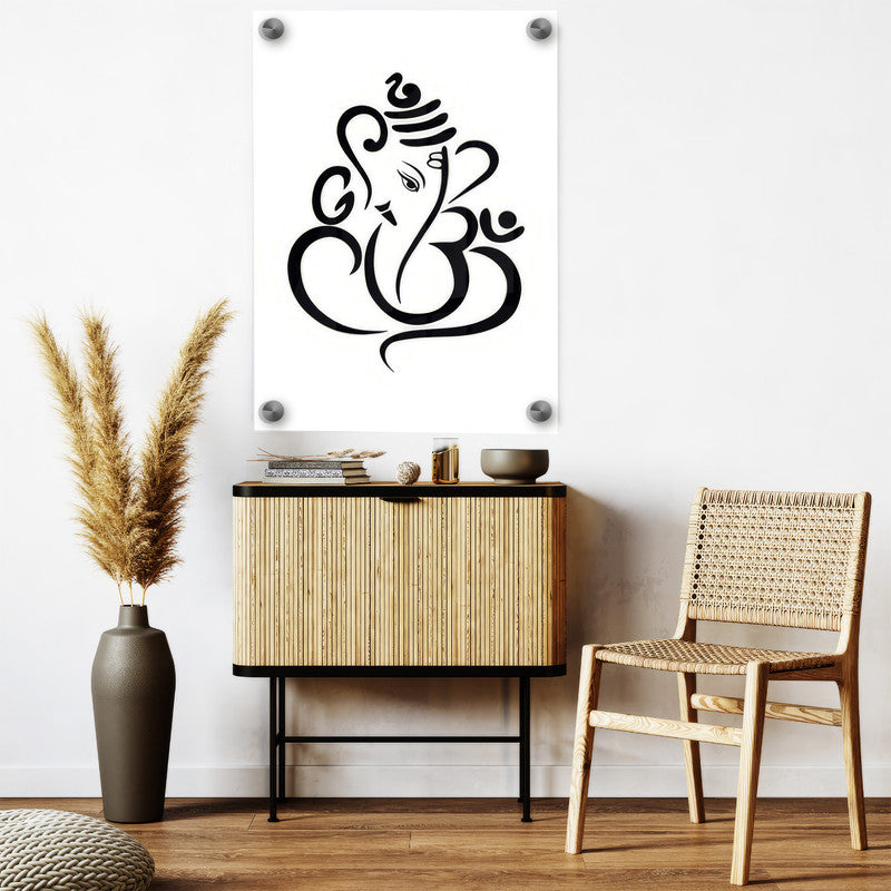 LuxuryStroke's Abstract Ganesha Doodle Art, Ganesh Line Artand Ganeshji Line Art - Contemporary Elegant Lord Ganesha Painting