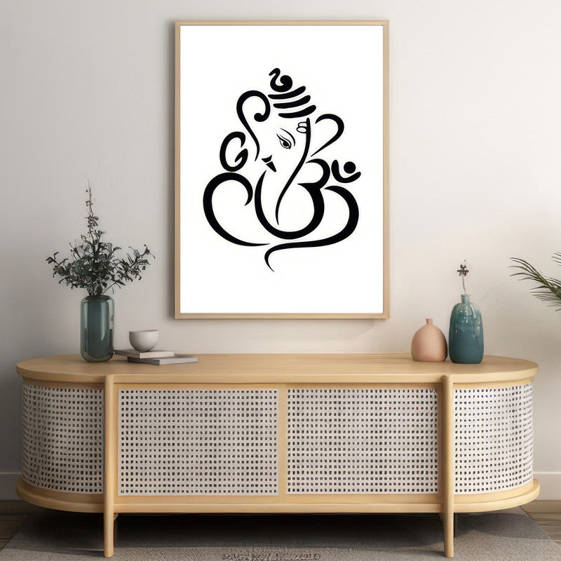LuxuryStroke's Abstract Ganesha Doodle Art, Ganesh Line Artand Ganeshji Line Art - Contemporary Elegant Lord Ganesha Painting