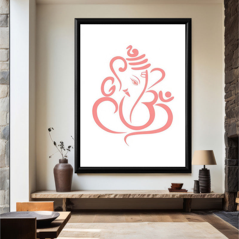 LuxuryStroke's Abstract Ganesha Doodle Art, Ganesh Line Artand Ganeshji Line Art - Contemporary Elegant Lord Ganesha Painting