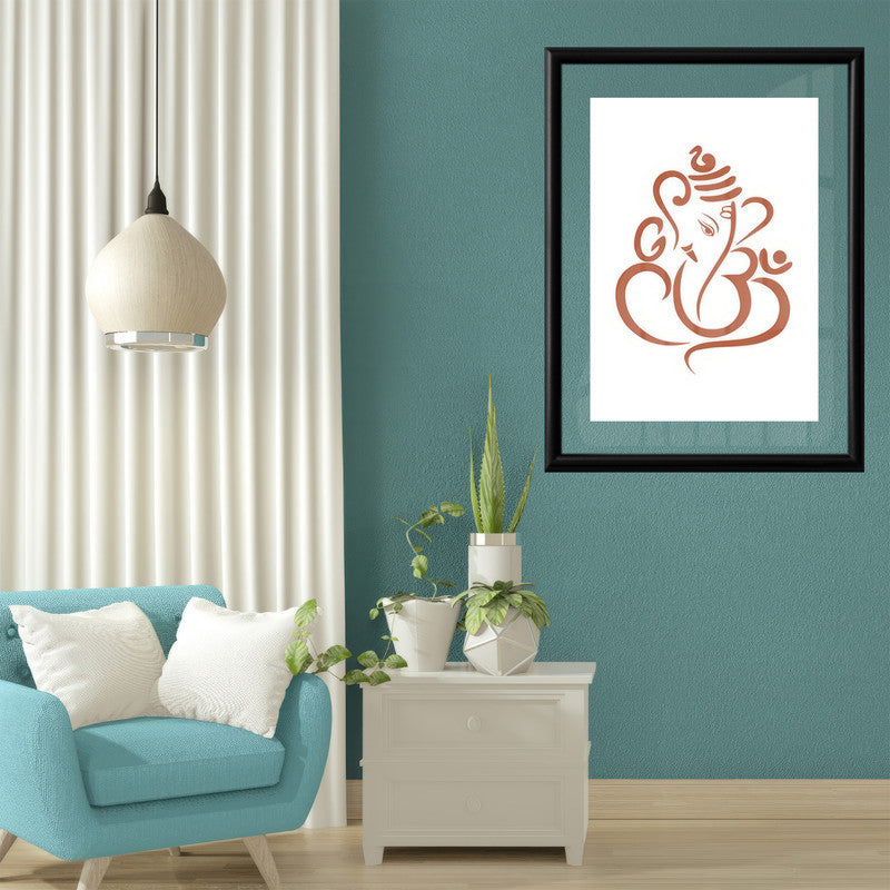 LuxuryStroke's Abstract Ganesha Doodle Art, Ganesh Line Artand Ganeshji Line Art - Contemporary Lord Ganesha Painting