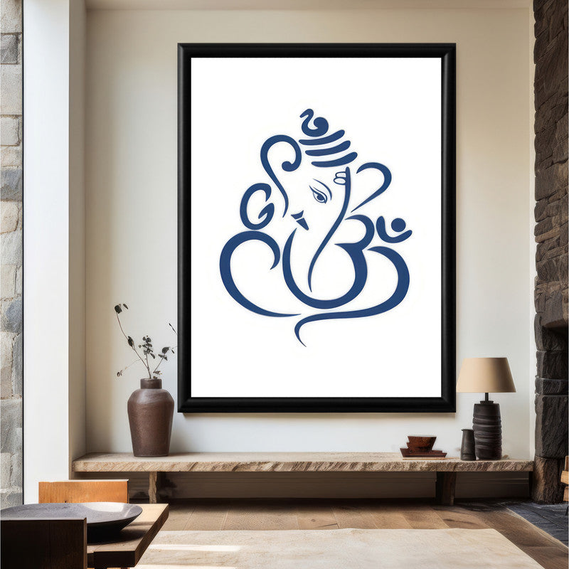 LuxuryStroke's Abstract Ganesha Doodle Art, Ganesh Line Artand Ganeshji Line Art - Contemporary Lord Ganesha Painting