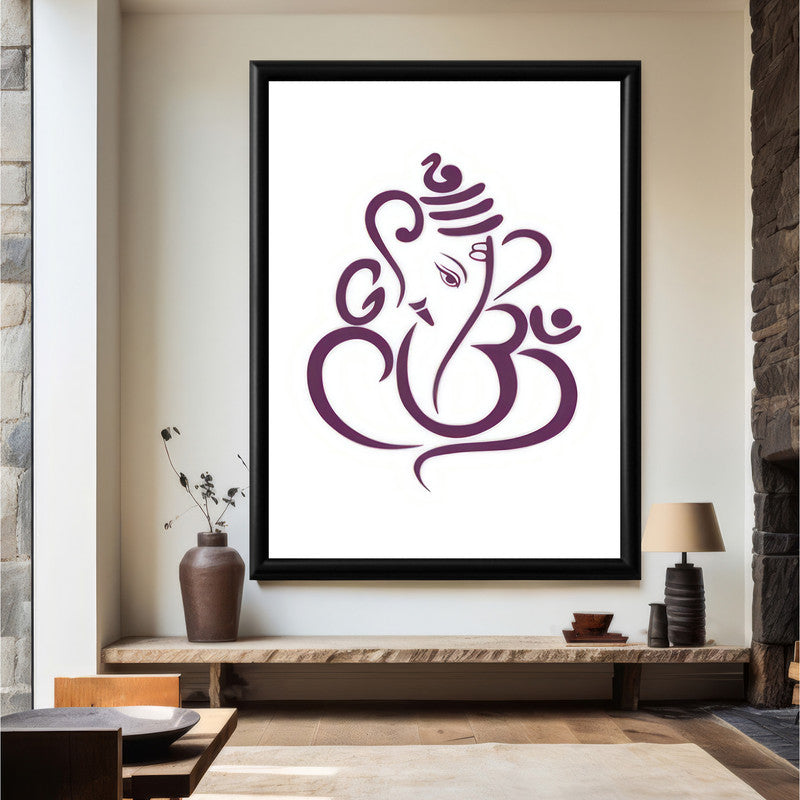 LuxuryStroke's Abstract Ganesha Doodle Art, Ganesh Line Artand Ganeshji Line Art - Contemporary Lord Ganesha Painting
