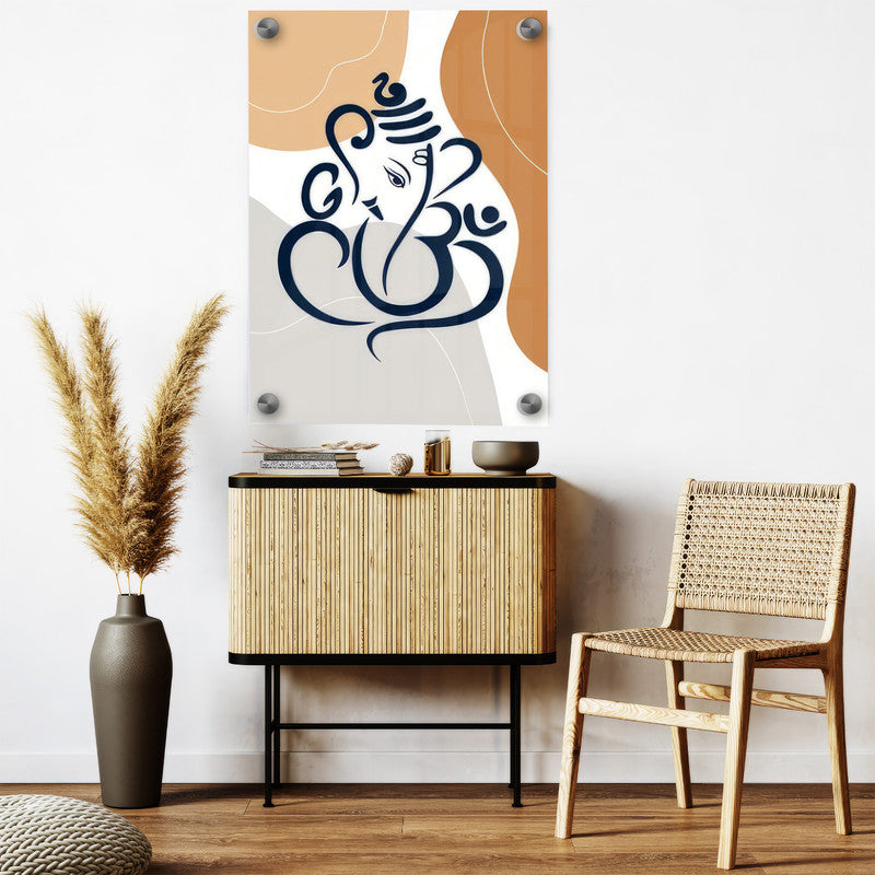 LuxuryStroke's Abstract Ganesha Doodle Art, Ganesh Line Artand Ganeshji Line Art - Contemporary Modern and Elegant Ganesha Painting