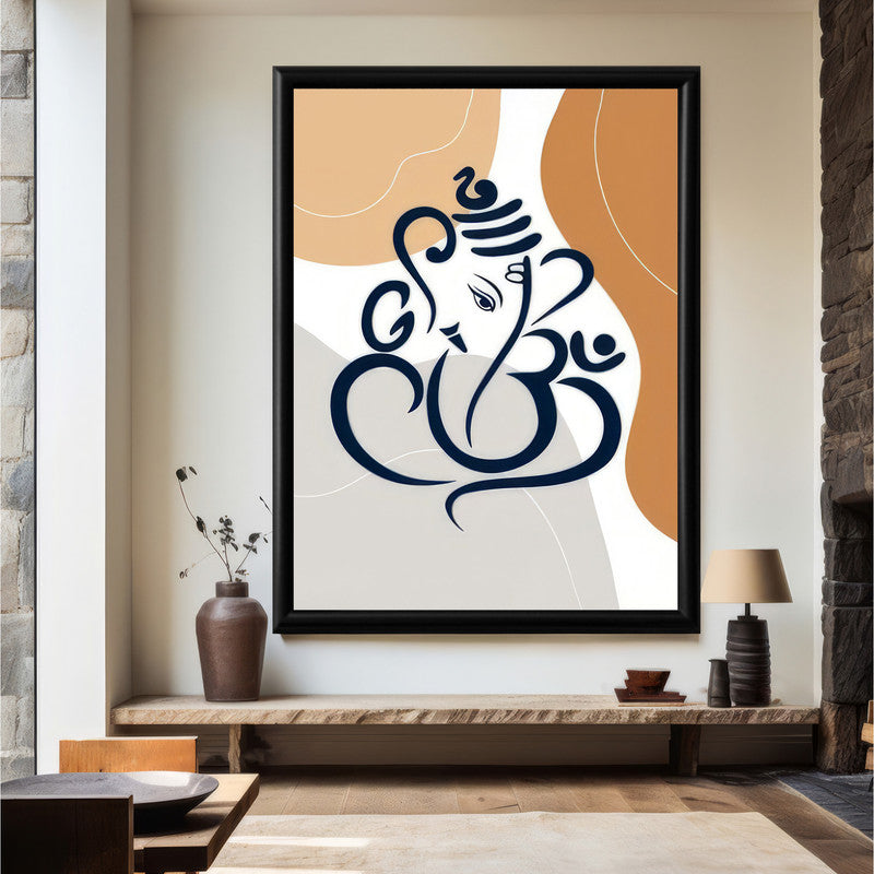 LuxuryStroke's Abstract Ganesha Doodle Art, Ganesh Line Artand Ganeshji Line Art - Contemporary Modern and Elegant Ganesha Painting