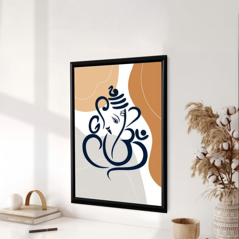 LuxuryStroke's Abstract Ganesha Doodle Art, Ganesh Line Artand Ganeshji Line Art - Contemporary Modern and Elegant Ganesha Painting