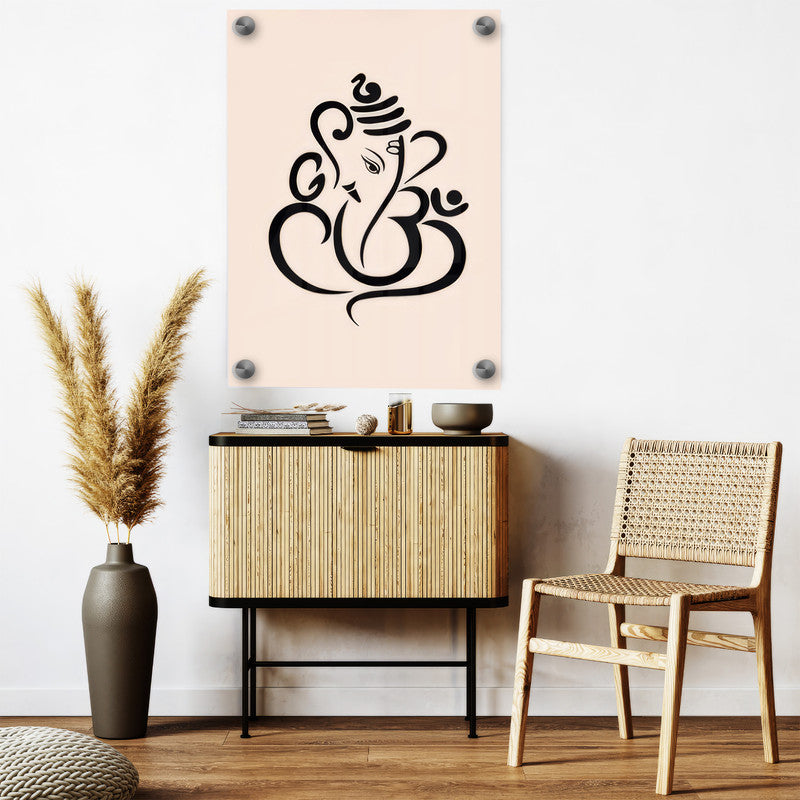LuxuryStroke's Abstract Ganesha Doodle Art, Ganesh Line Artand Ganeshji Line Art - Contemporary Modern and Elegant Ganesha Painting