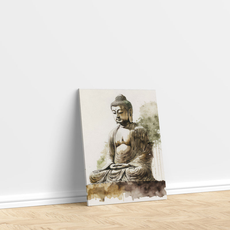 LuxuryStroke's Meditating Buddha Painting, Buddha Abstract Artand Buddha Acrylic Painting - Buddha's Enlightened Serenity: Spiritual Artistry