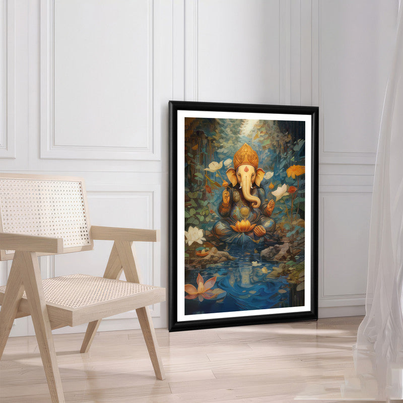 LuxuryStroke's Acrylic Ganesha Painting, Modern Ganesha Acrylic Paintingand Ganesh Modern Art Painting - Contemporary Lord Ganesh Watercolor Painting