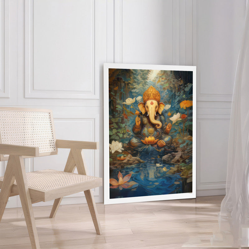 LuxuryStroke's Acrylic Ganesha Painting, Modern Ganesha Acrylic Paintingand Ganesh Modern Art Painting - Contemporary Lord Ganesh Watercolor Painting