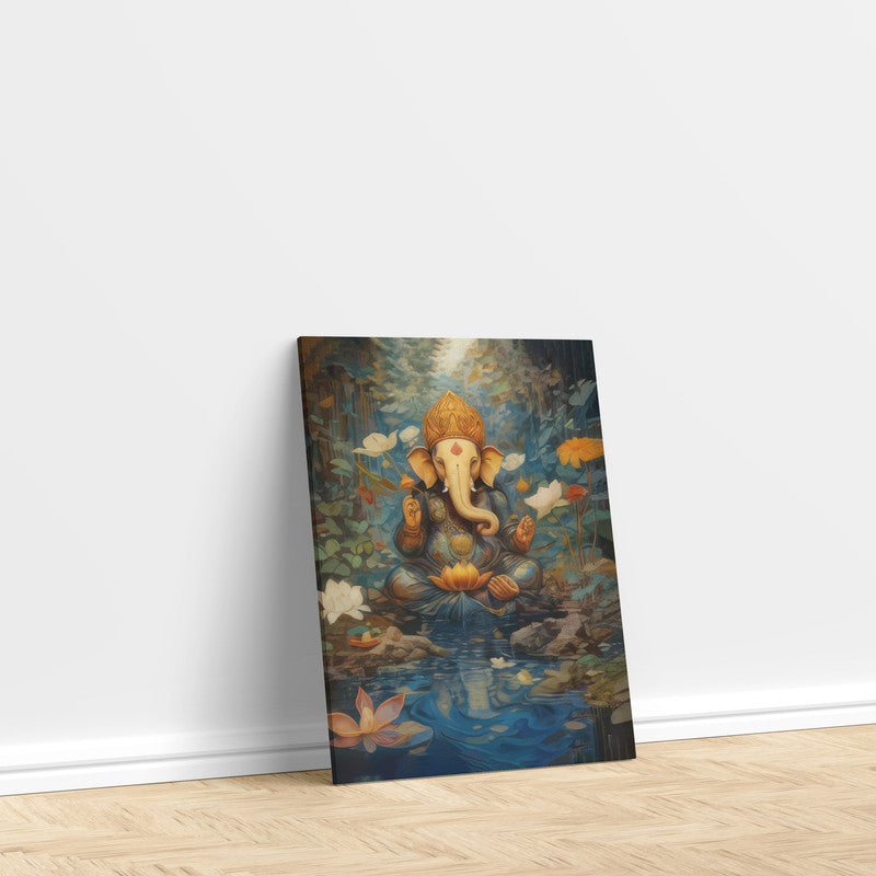 LuxuryStroke's Acrylic Ganesha Painting, Modern Ganesha Acrylic Paintingand Ganesh Modern Art Painting - Contemporary Lord Ganesh Watercolor Painting