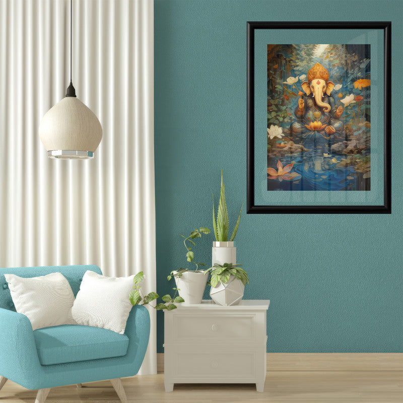 LuxuryStroke's Acrylic Ganesha Painting, Modern Ganesha Acrylic Paintingand Ganesh Modern Art Painting - Contemporary Lord Ganesh Watercolor Painting