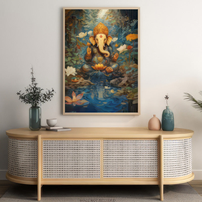 LuxuryStroke's Acrylic Ganesha Painting, Modern Ganesha Acrylic Paintingand Ganesh Modern Art Painting - Contemporary Lord Ganesh Watercolor Painting