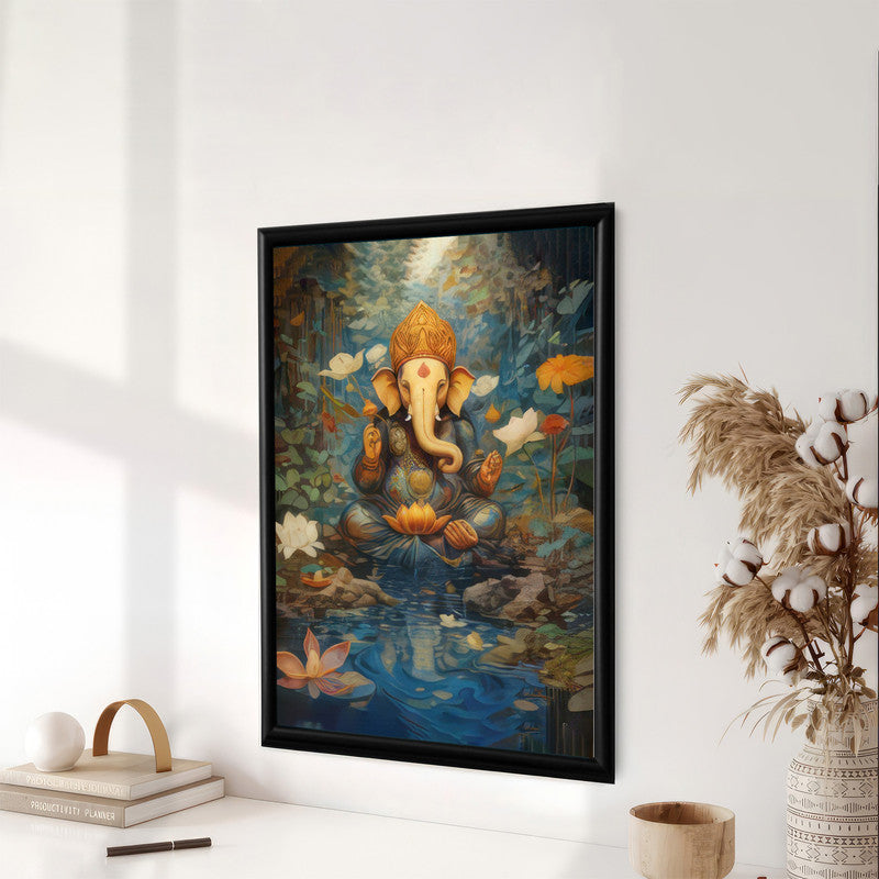 LuxuryStroke's Acrylic Ganesha Painting, Modern Ganesha Acrylic Paintingand Ganesh Modern Art Painting - Contemporary Lord Ganesh Watercolor Painting