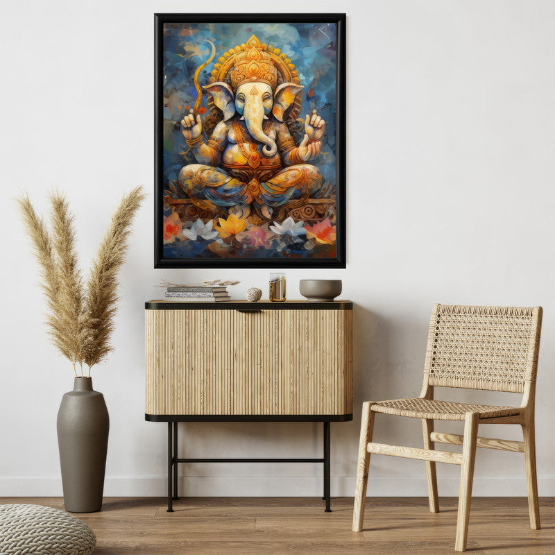 LuxuryStroke's Ganesh Modern Art, Ganesh Modern Art Paintingand Acrylic Ganesha Painting - Contemporary Lord Ganesh Watercolor Painting