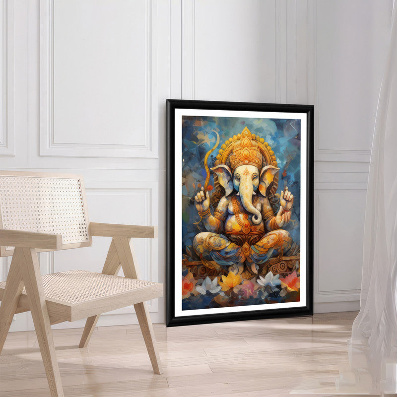 LuxuryStroke's Ganesh Modern Art, Ganesh Modern Art Paintingand Acrylic Ganesha Painting - Contemporary Lord Ganesh Watercolor Painting