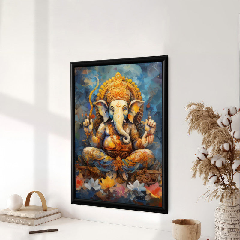 LuxuryStroke's Ganesh Modern Art, Ganesh Modern Art Paintingand Acrylic Ganesha Painting - Contemporary Lord Ganesh Watercolor Painting