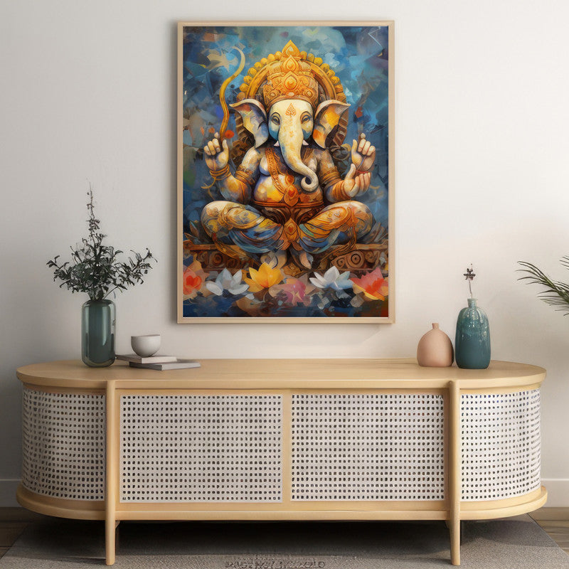 LuxuryStroke's Ganesh Modern Art, Ganesh Modern Art Paintingand Acrylic Ganesha Painting - Contemporary Lord Ganesh Watercolor Painting