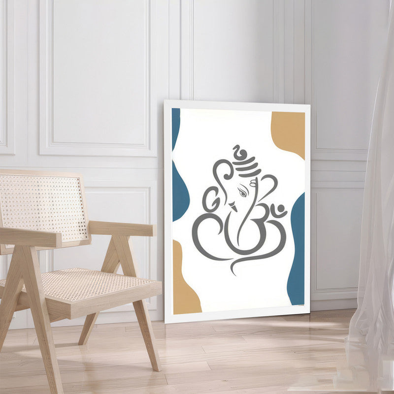 LuxuryStroke's Abstract Ganesha Doodle Art, Ganesh Line Artand Ganeshji Line Art - Contemporary Modern Abstract Lord Ganesha Painting