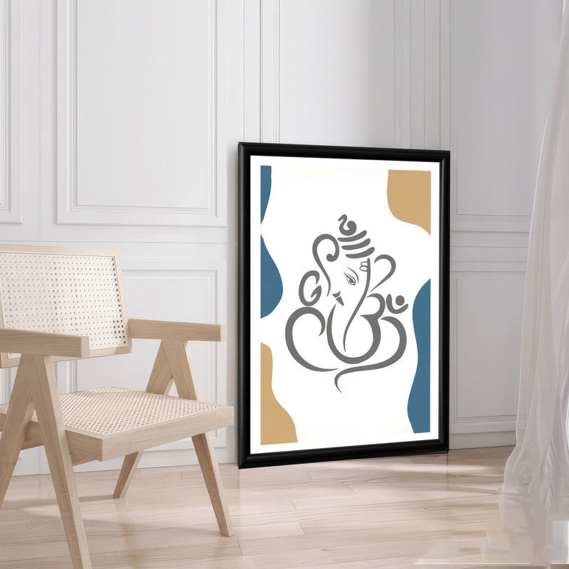 LuxuryStroke's Abstract Ganesha Doodle Art, Ganesh Line Artand Ganeshji Line Art - Contemporary Modern Abstract Lord Ganesha Painting
