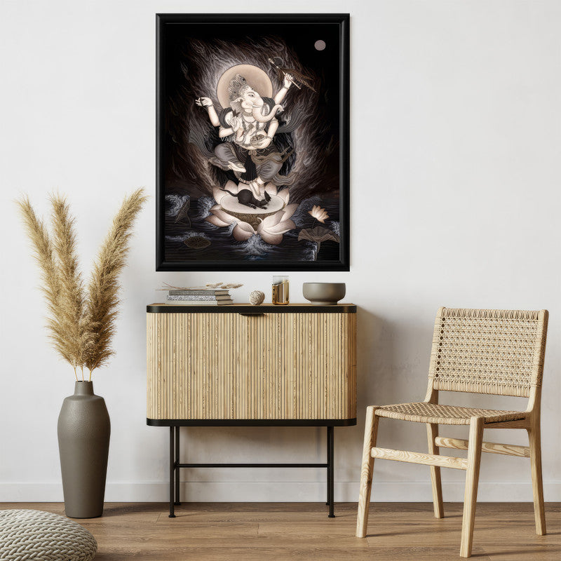 LuxuryStroke's Creative Ganesha Painting, Acrylic Ganesha Paintingand Acrylic Ganesha Painting - Contemporary High-Quality Giclee Print of Ganesha Paintings
