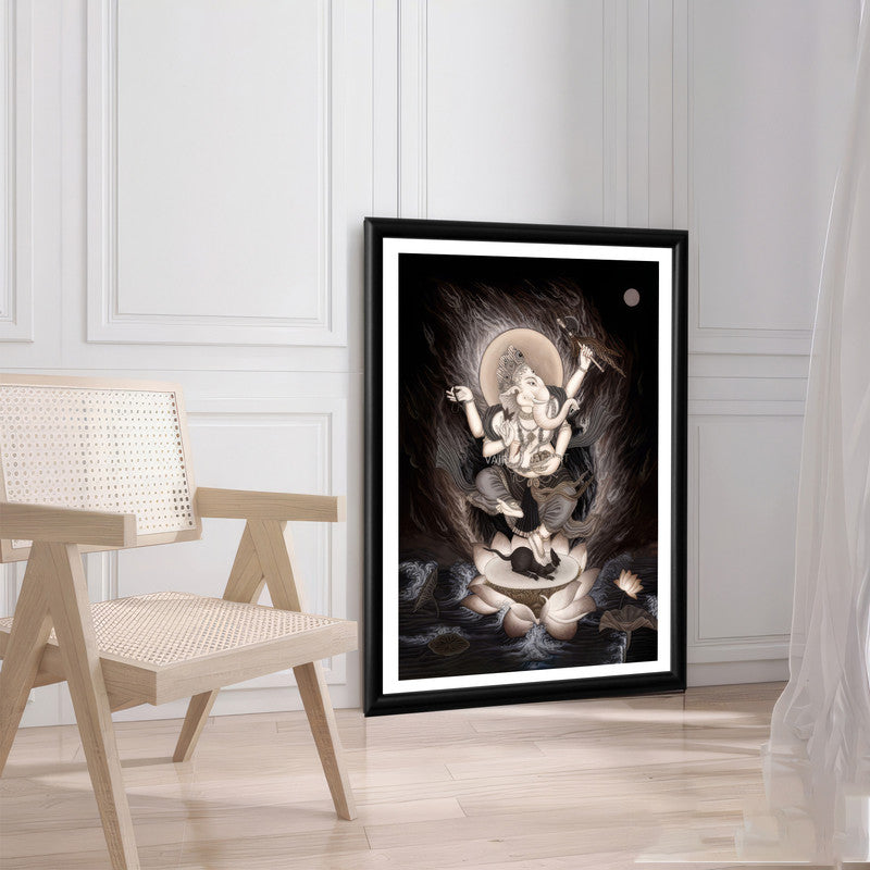 LuxuryStroke's Creative Ganesha Painting, Acrylic Ganesha Paintingand Acrylic Ganesha Painting - Contemporary High-Quality Giclee Print of Ganesha Paintings