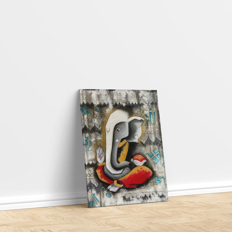 LuxuryStroke's Abstract Ganesha Acrylic Painting, Acrylic Ganesha Paintingand Creative Ganesha Painting - Contemporary Modern abstract Ganesha Painting