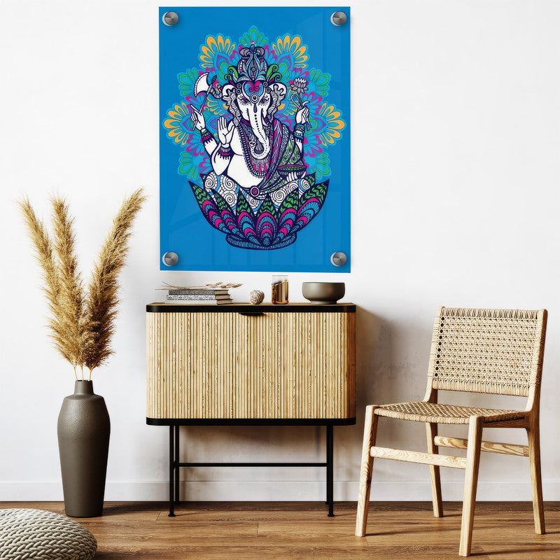 LuxuryStroke's Ganesh Modern Art Painting, Ganpati Acrylic Paintingand Modern Art Of Ganpati - Contemporary Ganesha Elephant, Diamond Painting