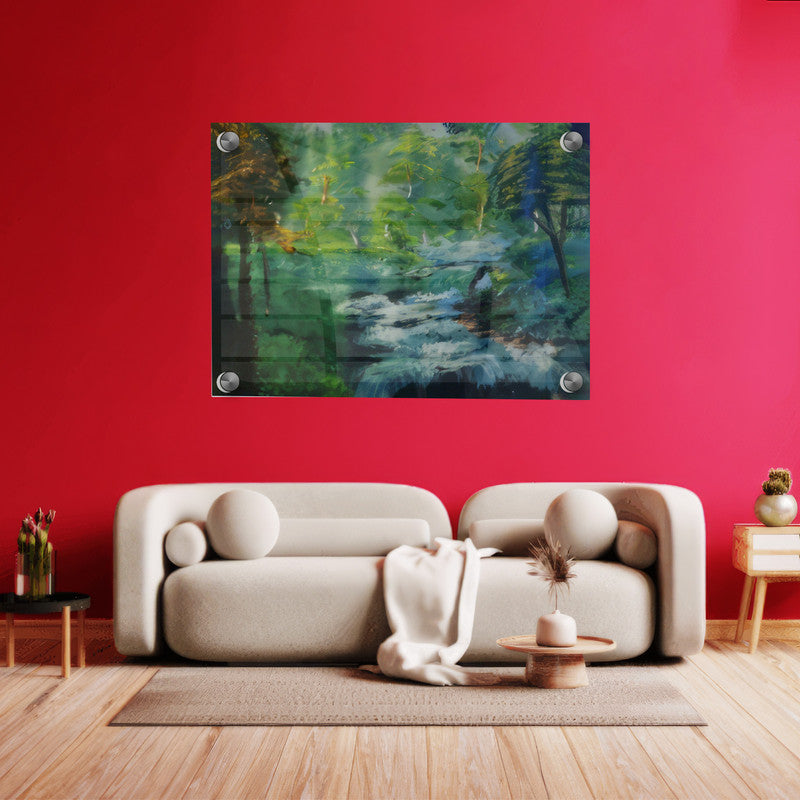 LuxuryStroke's Acrylic Scenery Painting, Landscape Painting Artworkand Landscape Art - Scenic Forest