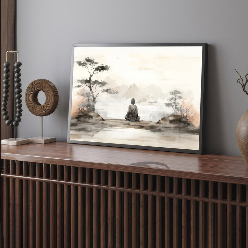 LuxuryStroke's Buddha Abstract Painting, Buddha Abstract Artand Buddha Acrylic Painting - Meditating Buddha Painting