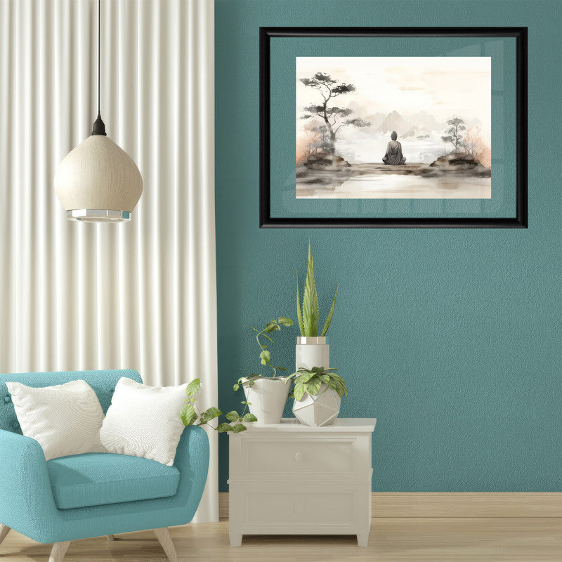 LuxuryStroke's Buddha Abstract Painting, Buddha Abstract Artand Buddha Acrylic Painting - Meditating Buddha Painting